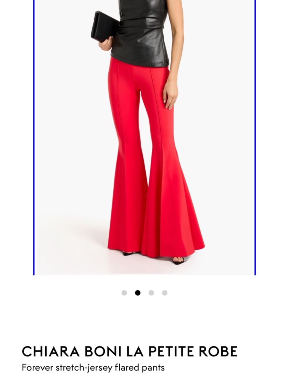 Zara Boni La Petite Robe Red Stretch-Jersey Flared Pants IT 38 size